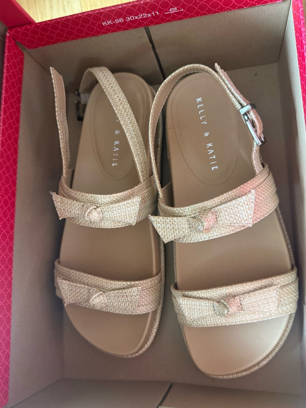 Size 8 NWT Kelly & Katie Rose Gold Braided Strap Slingback Sandals